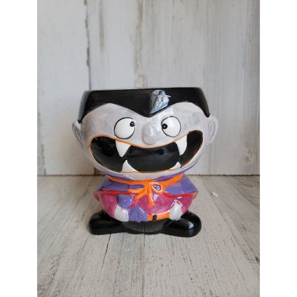 Vintage ceramic‎ Dracula vampire head candy Bowl Halloween home decor